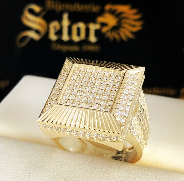 Ravi men’s gold ring MR078 - Bijouterie Setor