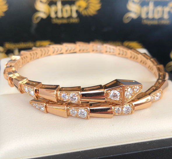 Bracelet en or rose et diamants DB008 - Bijouterie Setor